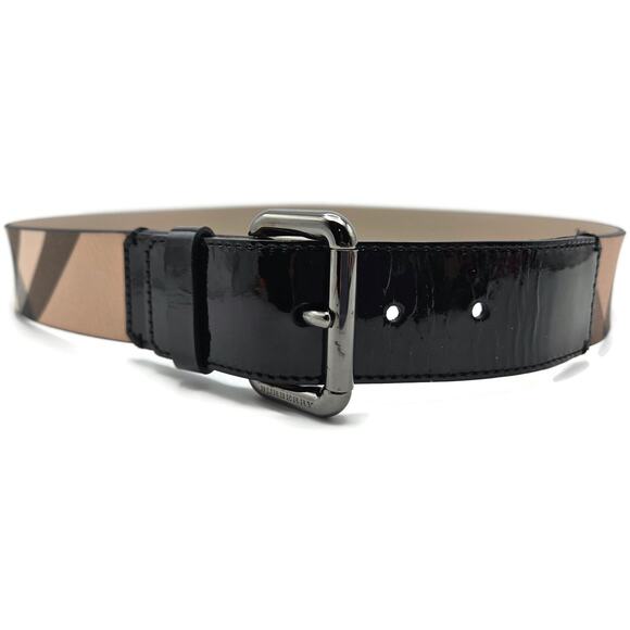 Burberry London Womens Nova Check Coated Belt Beige Leather Trim Size 36 90 main image 12